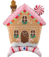 40" The Standups - Gingerbread House Foil Balloon