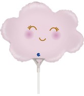 13" Airfill Only Cloud Satin Pastel Pink Mini Foil Balloon