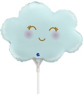 13" Airfill Only Cloud Satin Pastel Blue Mini Foil Balloon