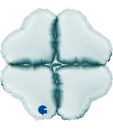 12" (15" Deflated) Standup Base Hearts Mini Satin Pastel Blue Foil Balloon