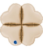 24" (32" Deflated) Standup Base Hearts Maxi Satin Cream Foil Balloon