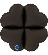 24" (32" Deflated) Standup Base Hearts Maxi Satin Fumé Black Foil Balloon