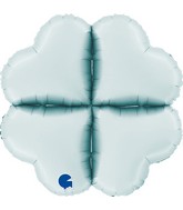 24" (32" Deflated) Standup Base Hearts Maxi Satin Pastel Blue Foil Balloon