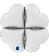 24" (32" Deflated) Standup Base Hearts Maxi Satin White Foil Balloon