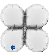 13" (17" Deflated) Standup Base Drops MiniSatin White Foil Balloon