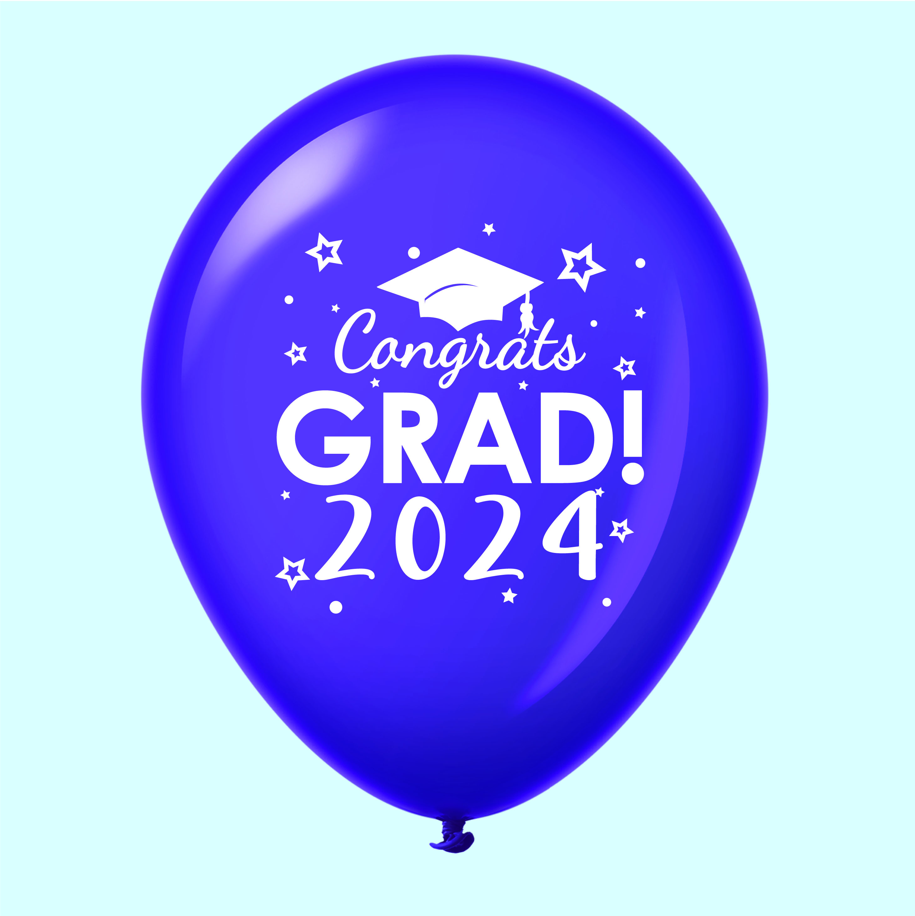 11" Congrats Grad 2024 Latex Balloons 25 Count Purple Bargain
