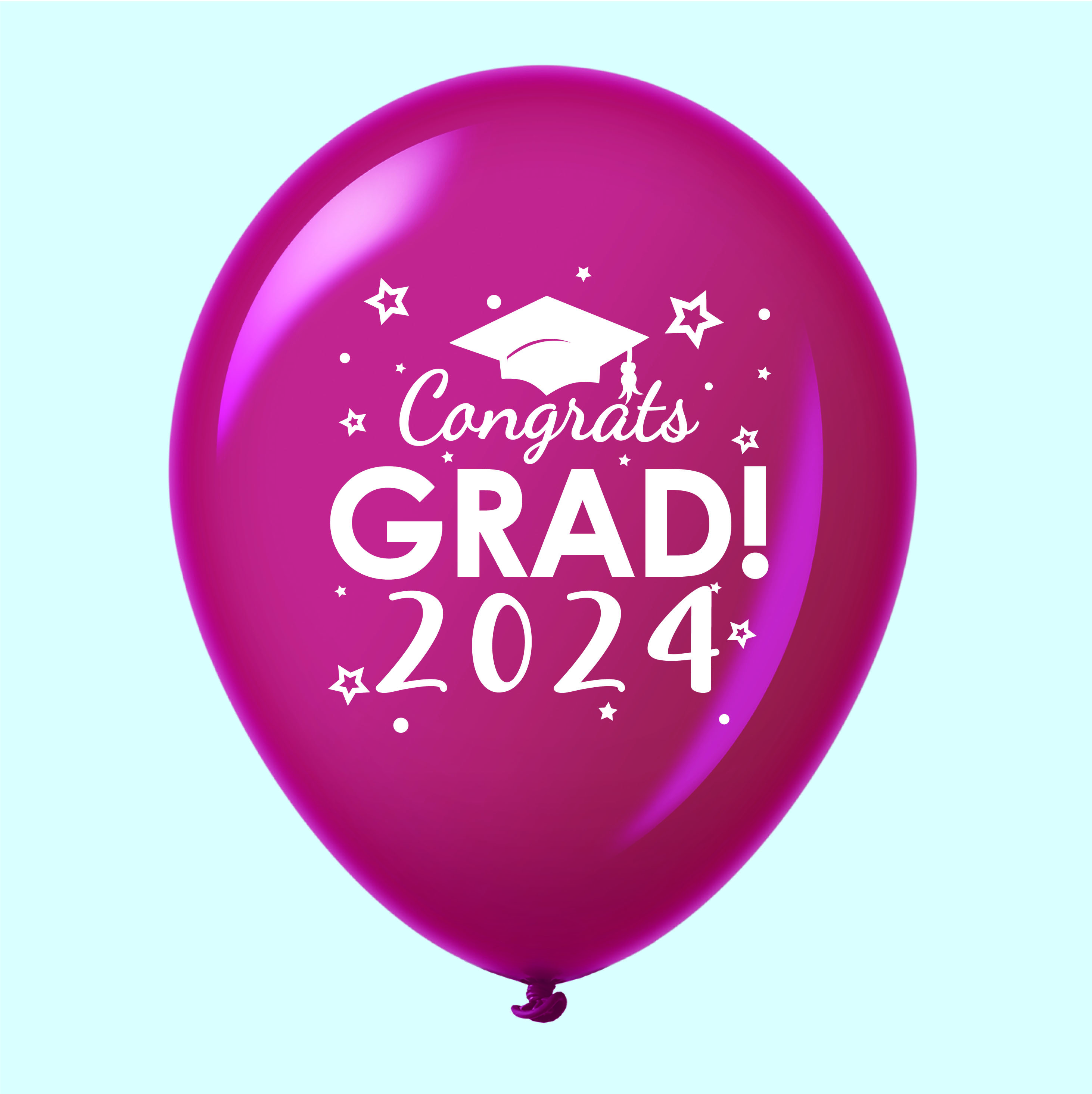 11" Congrats Grad 2024 Latex Balloons 25 Count Burgundy Bargain
