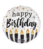 18" MAX Float Satin Metallic Birthday Candles Foil Balloon