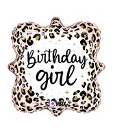 18" MAX Float Satin Leopard Birthday Girl Foil Balloon