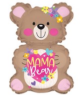 22" Rose Cheek Mama Bear Foil Balloon