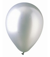 12" CTI PartyLoon Brand Latex Balloons (100 Per Bag) Metallic Silver