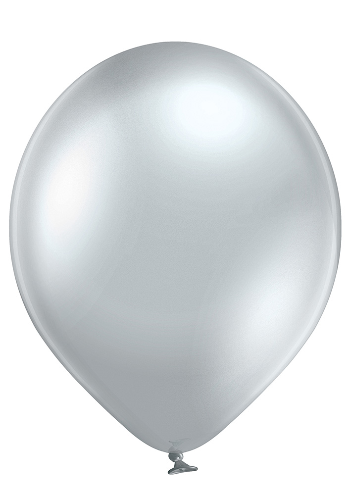 5" Ellie's Brand Latex Balloons Glazed Silver (100 Per Bag)