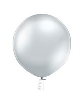 24" Ellies' Brand Latex Balloons Glazed Silver (10 Per Bag)