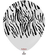 12" Kalisan Safari Tiger Smoke (Printed Black-25 Per Bag) Latex Balloons
