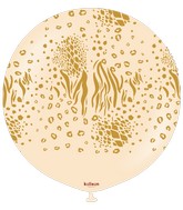 24" Kalisan Safari Mutant Blush (Printed Gold-1 Per Bag) Latex Balloons
