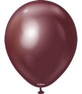 18" Kalisan Latex Balloons Mirror Burgundy (25 Per Bag)