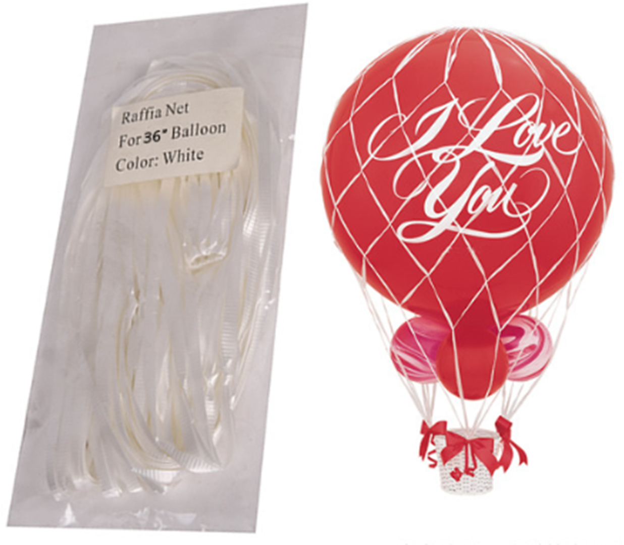 36" Raffia Balloon Net  (1 Per Bag)