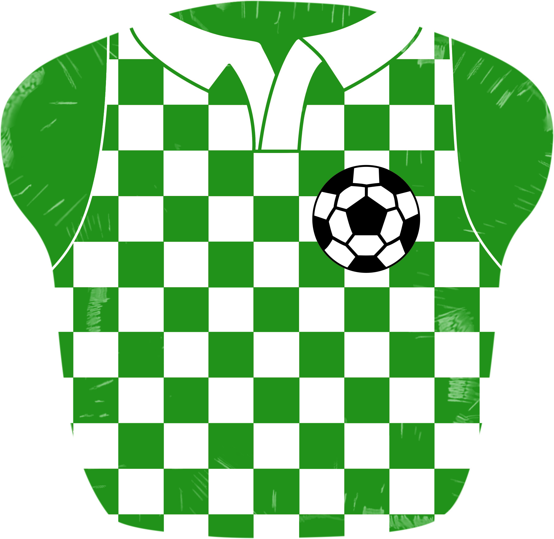 26" Soccer T-Shirt Green/White Foil Balloon