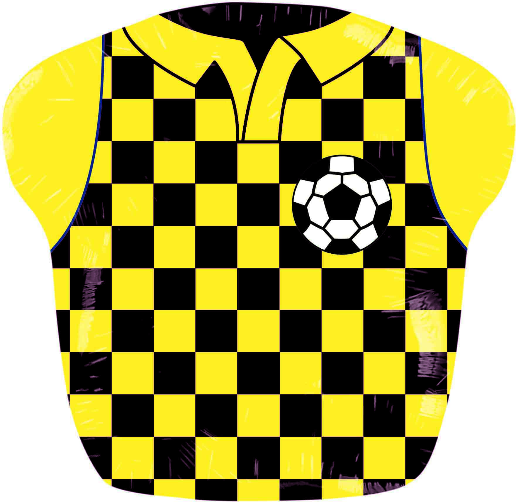 26" Soccer T-Shirt Yellow With Black Foil Balloon