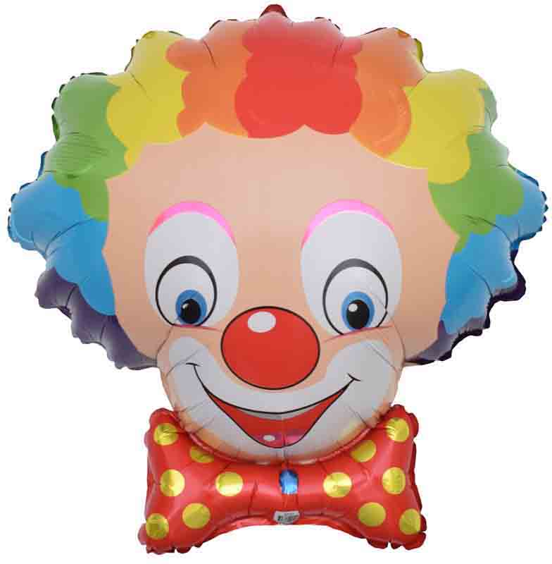 10" Airfill Only Clown With Wig Foil Balloon