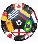 18" Soccer Flags Foil Balloon