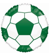 18" Soccer Green/White Foil Balloon