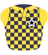 7" Airfill Only Soccer T-Shirt Yellow/Blue Foil Balloon