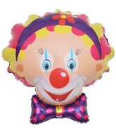 10" Airfill Only Clown With Headband Foil Balloon
