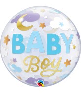 22" Single Bubble Balloon Baby Boy Sweet Dreams