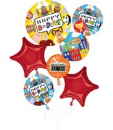 Bouquet Party Town Happy Birthday Foil Balloon