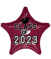 18" Graduation - Class of 2023 - Berry Foil Balloon