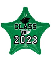 18" Graduation - Class of 2023 - Green Foil Balloon