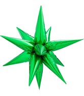 40" Decochamp Brand Starburst Green Foil Balloon