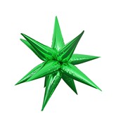 27.5" Colour Wheel Brand Foil Starburst Balloon Green