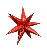 40" Color Wheel Brand Foil Starbust Balloon Red