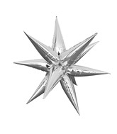 27.5" Colour Wheel Brand Foil Starburst Balloon Silver