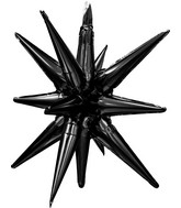 22" Decochamp Brand Starburst Black Foil Balloon