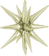 22" Decochamp Brand Starburst White Gold/ Champagne Foil Balloon