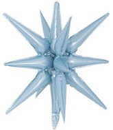 22" Decochamp Brand Starburst Light Blue Foil Balloon