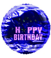 2" Airfill Only Happy Birthday Star Pink Purple Balloon