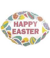 9" Airfill Only Happy Easter Many Eggs Balloon