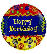 4" Airfill Only Happy Birthday SouthWestern Balloon