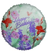 4" Airfill Only Happy Birthday Spring Flowers Balloon