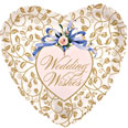 18" Wedding Wishes Filigree Background Balloon