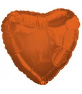 17" CTI Bittersweet Metallic Heart Orange Balloon