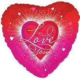 9" Airfill Only I Love You Fireworks Self Sealing Valve Foil Balloon