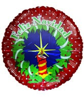 28" Feliz Navidad Reef Spanish Polka Dots Jumbo Balloon