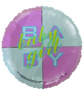 4" Airfill Only Baby Girl Block Balloon