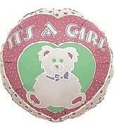 4" Airfill Only Balloon It's A Girl Bear