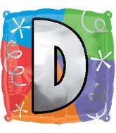 18" Designer Square Letter Balloon "D"